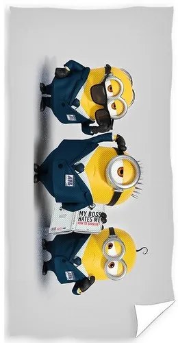Ręcznik kąpielowy dla dzieci Minionki Tajni agenci, 70 x 140 cm