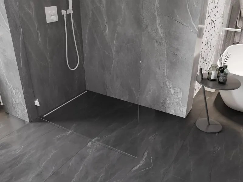 Mexen Lunar L ścianka prysznicowa Walk-in lewa 90 x 200 cm, transparent 8 mm, biała - 830L-090-000-20-00-L