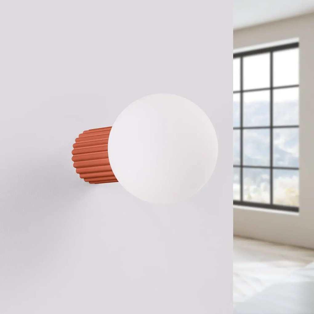 Kinkiet HALO ochra czerwona IP44 ryflowany SOLLUX  LIGHTING