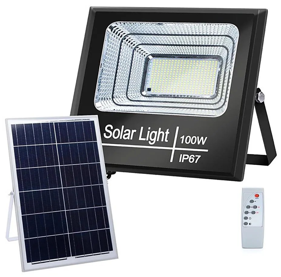 Aigostar - LED Ściemnialny naświetlacz solarny LED/100W/3,2V IP67 + pilot