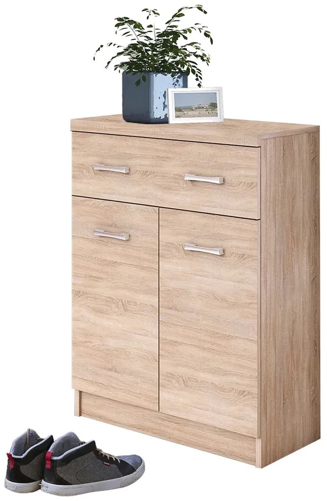 Komoda z szufladą i półkami 80 cm dąb sonoma B2-R04