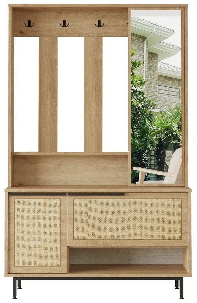 Wieszak z półką na buty Once Walnut and Oak