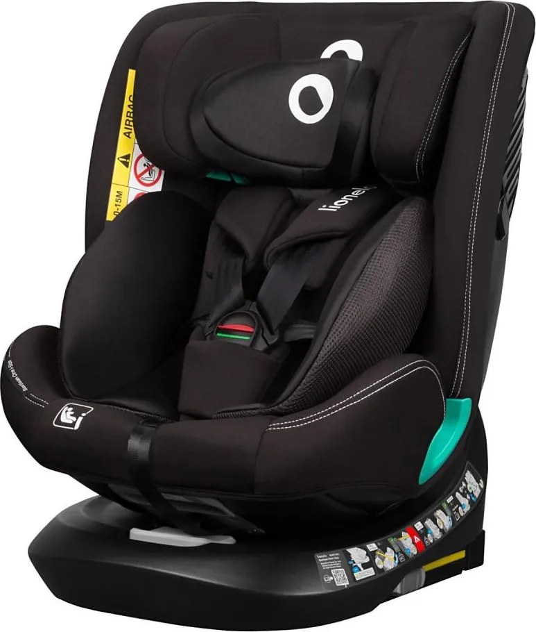 Lionelo-Fotelik samochodowy z bazą. obrotowy BASTIAAN ONE i-Size 40-150 cm Black Carbon