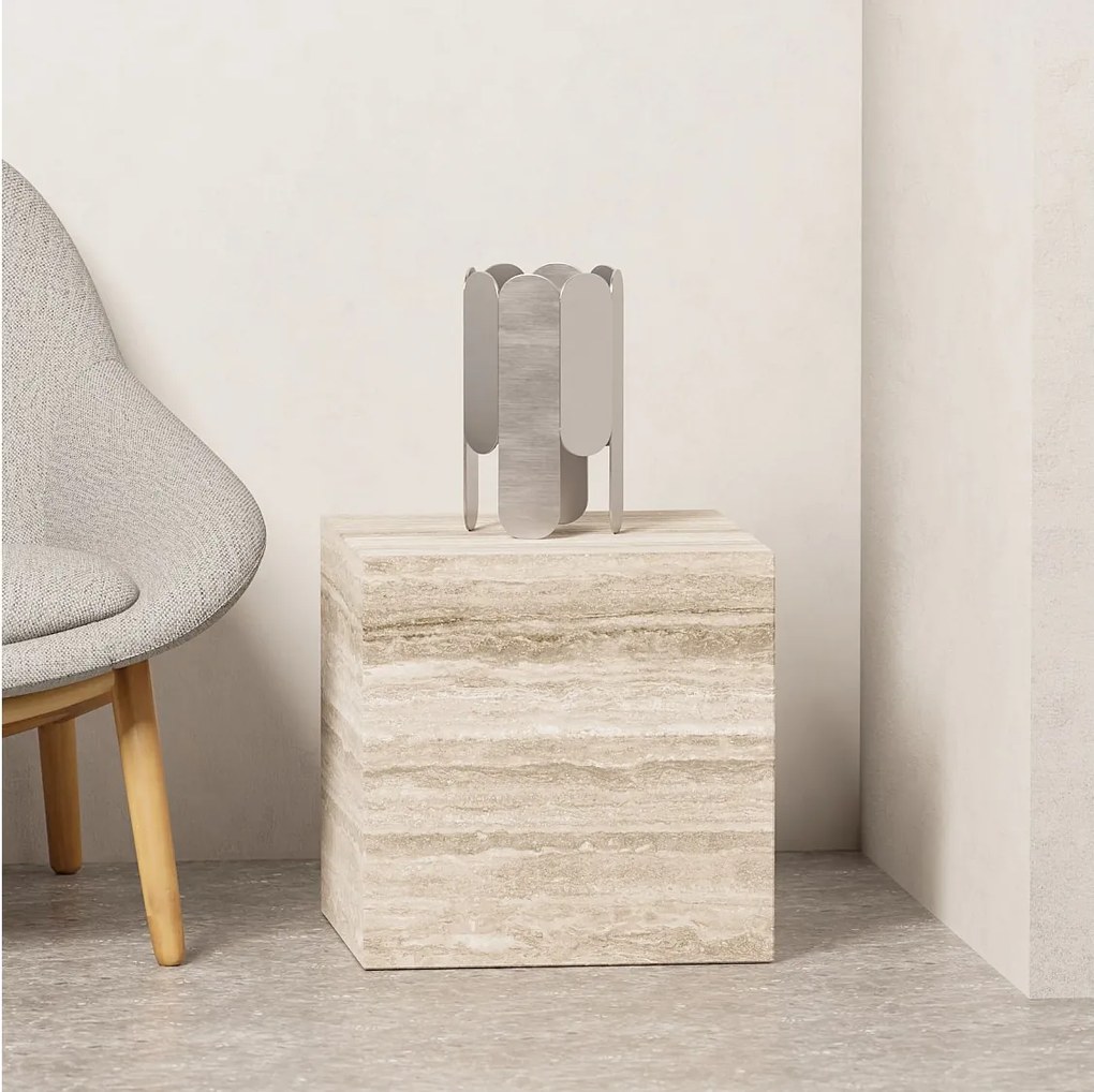 Stolik pomocniczy z trawertynu – beżowy – Dove