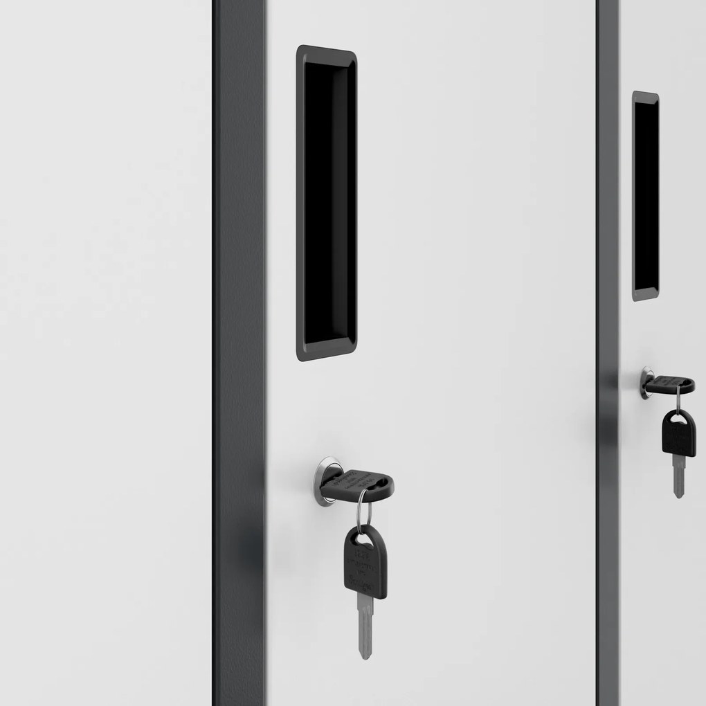 Szafa socjalna 6-skrytkowa Igor 90x45x185 cm antracyt/biały