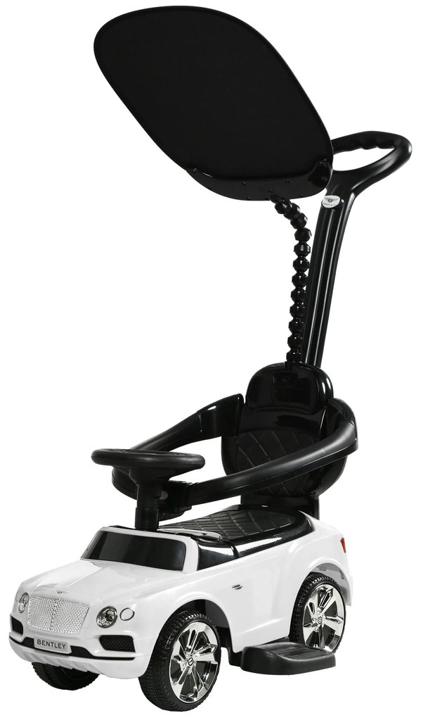 AIYAPLAY Pojazd na Biegunach z Rączką do Pchania 3-w-1 z Demontowalnym Dachem Biały