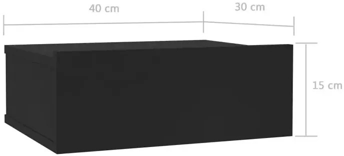 Czarna wisząca szafka nocna z szufladą Dayton 5X