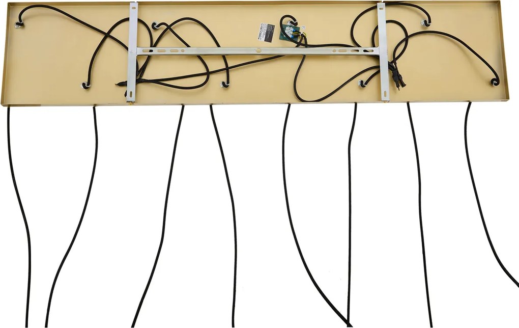 Lampa wisząca w stylu Art Deco złota z tęczowym szkłem 8-źródłowa - Sandra