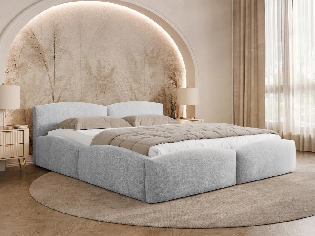 Łóżko tapicerowane Kiasta z pojemnikiem na pościel