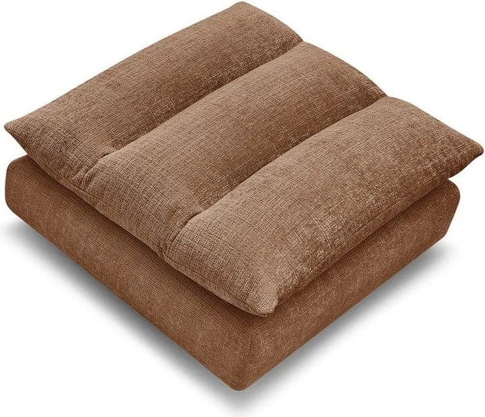 Pomarańczowy podnóżek z tkaniny szenilowej Neil – Bobochic Paris