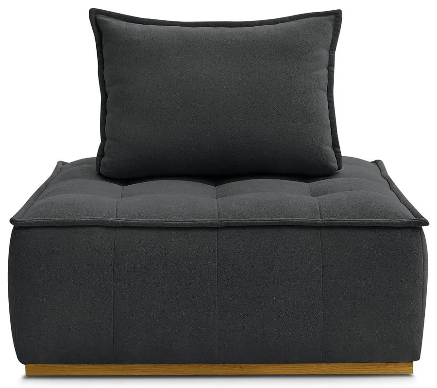 Ciemnoszary fotel z tkaniny szenilowej Elisa – Bobochic Paris