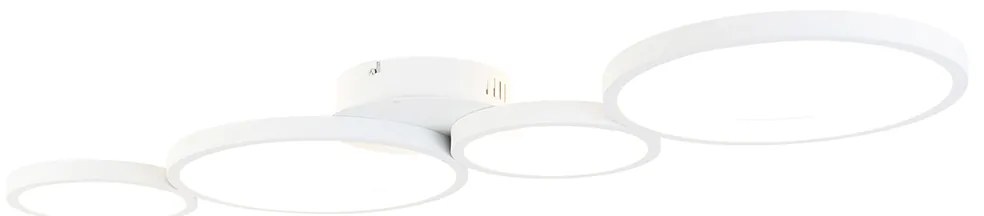 Biała lampa sufitowa z wbudowanymi diodami LED, 3-stopniowy ściemniacz, 4-punktowa - LupoloDesignerski Oswietlenie wewnetrzne