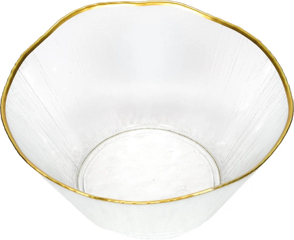 Szklana miska ze złotą obwódką DATURA, 21 cm