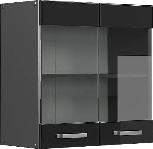 Szklana szafka kuchenna czarny wysoki połysk 60x31x60 r-line