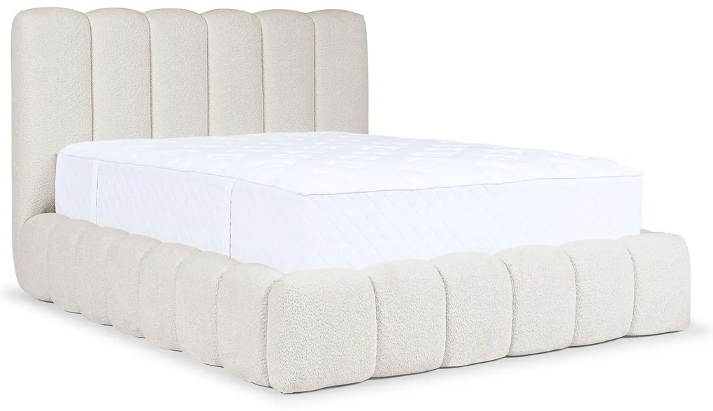 Kremowe łóżko tapicerowane chmurka 5 rozmiarów W6-N35