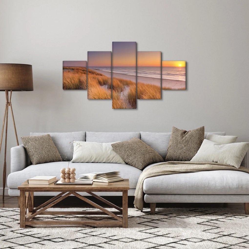 Obraz - Plaża o zachodzie słońca (125x70 cm)