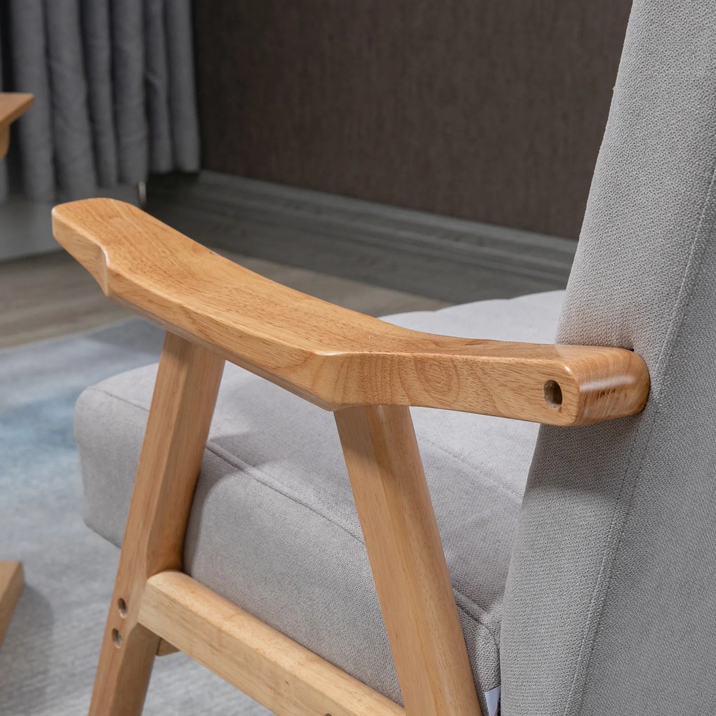 HOMCOM Fotel uszak tapicerowany z podłokietnikami Elegancki fotel do salonu Komfortowy i stylowy | Aosom PL