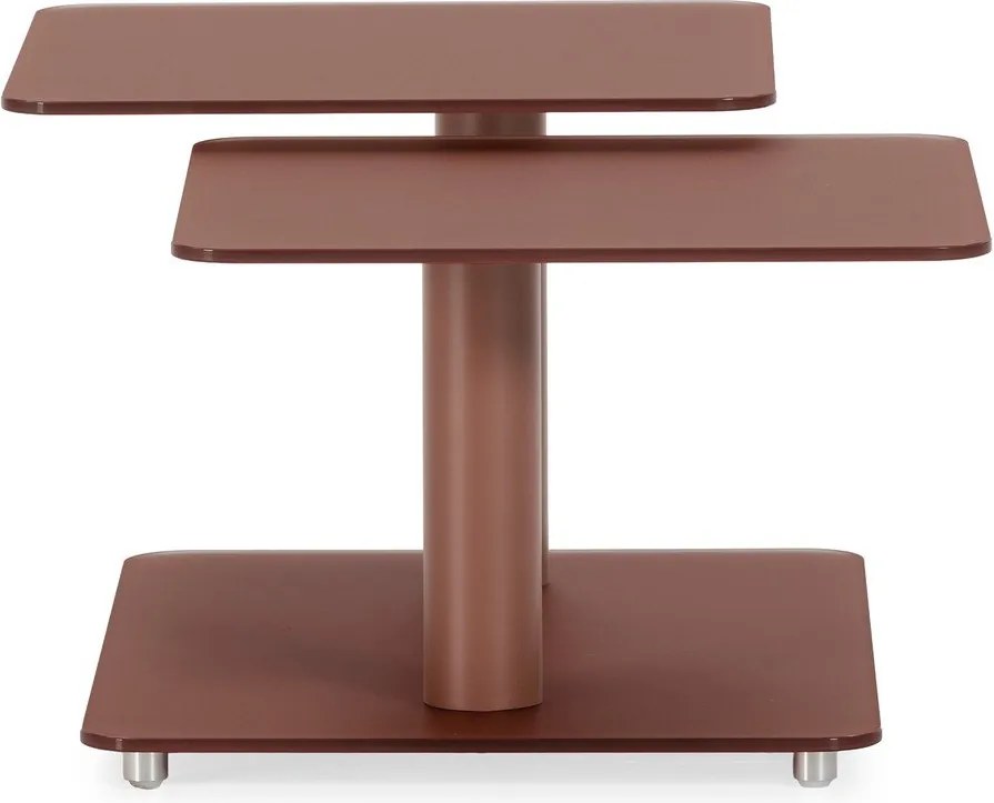 Szklany stolik w kolorze terakoty 54x115 cm Elvi – Marckeric