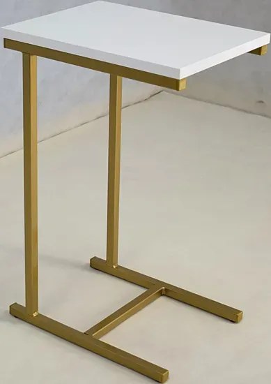 Stolik Pomocniczy W Stylu Glamour Złoty + Biały L3-R24