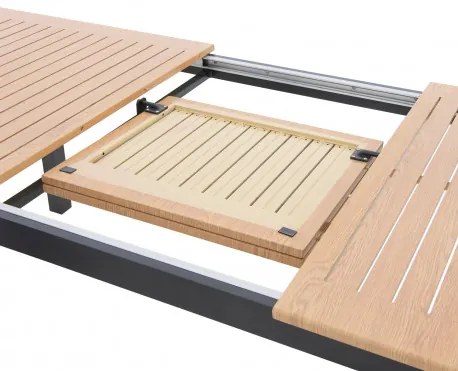 EXPERT WOOD antracyt - stół ogrodowy rozkładany aluminiowy 220/280 x 100 x 75 cm