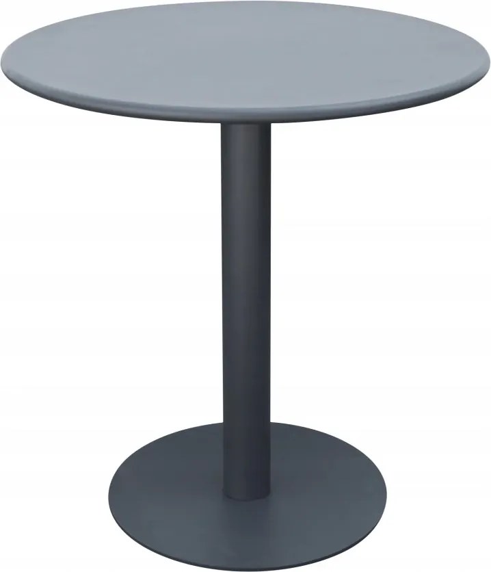 stolik ogrodowy okrągły 70 cm granat metalowy na taras, do ogrodu, kawiarni