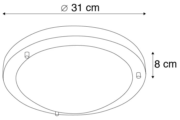 Zewnetrzna Inteligentna lampa sufitowa stal 31 cm z WiFi A60 IP44 - Yuma Nowoczesny Oswietlenie zewnetrzne