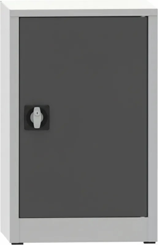 Warsztatowa szafa półkowa na narzędzia KOVONA, 1 półka, spawana, 508 x 500 x 800 mm, szara / grafitowa