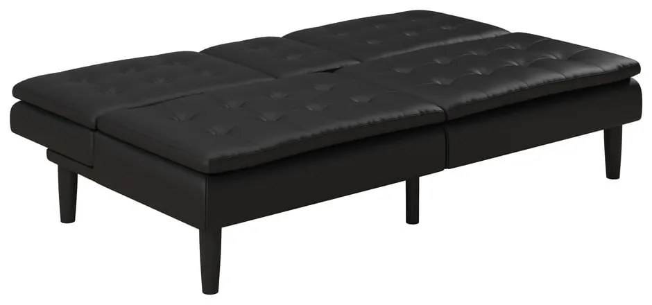 Czarna rozkładana sofa z imitacji skóry 191 cm Maine – Støraa