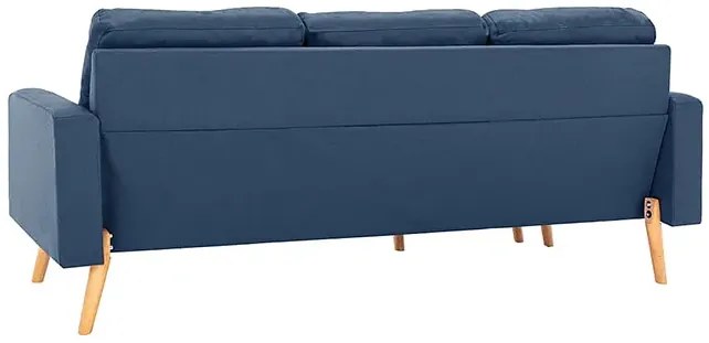 3-osobowa niebieska sofa z podnóżkiem - Muria 4Q
