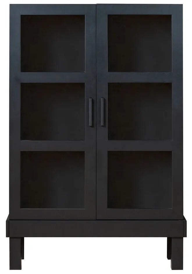 Czarna witryna z litego drewna sosnowego 107x160x39 cm Bonk – WOOOD