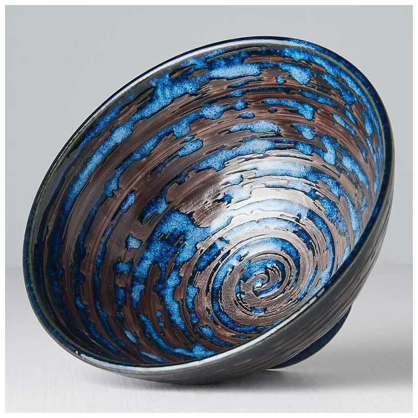 Niebieska miska ceramiczna MIJ Copper Swirl, ø 16 cm