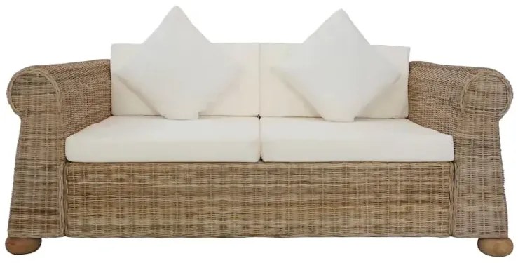Brązowa 2-osobowa sofa z rattanu - Asha