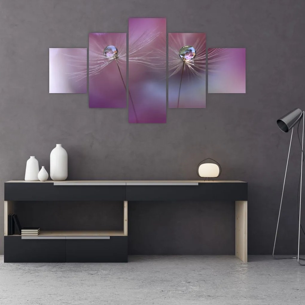 Obraz kropelek na puchu (125x70 cm)