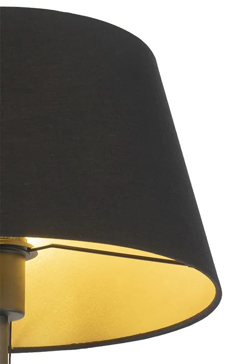 Lampa stojąca czarna z czarnym kloszem i regulowanym ramieniem - Ladas Deluxe Nowoczesny Oswietlenie wewnetrzne