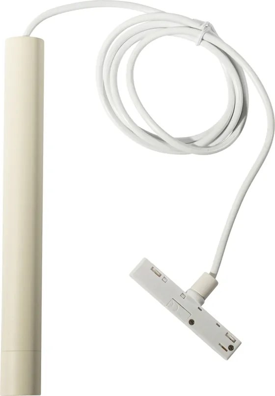 Nowoczesna lampa wisząca biała i beżowa do systemu szynowego jednofazowego - Slimline Keno