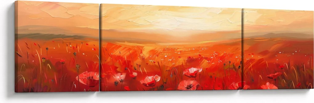 Obraz - Pole maków (170x50 cm)