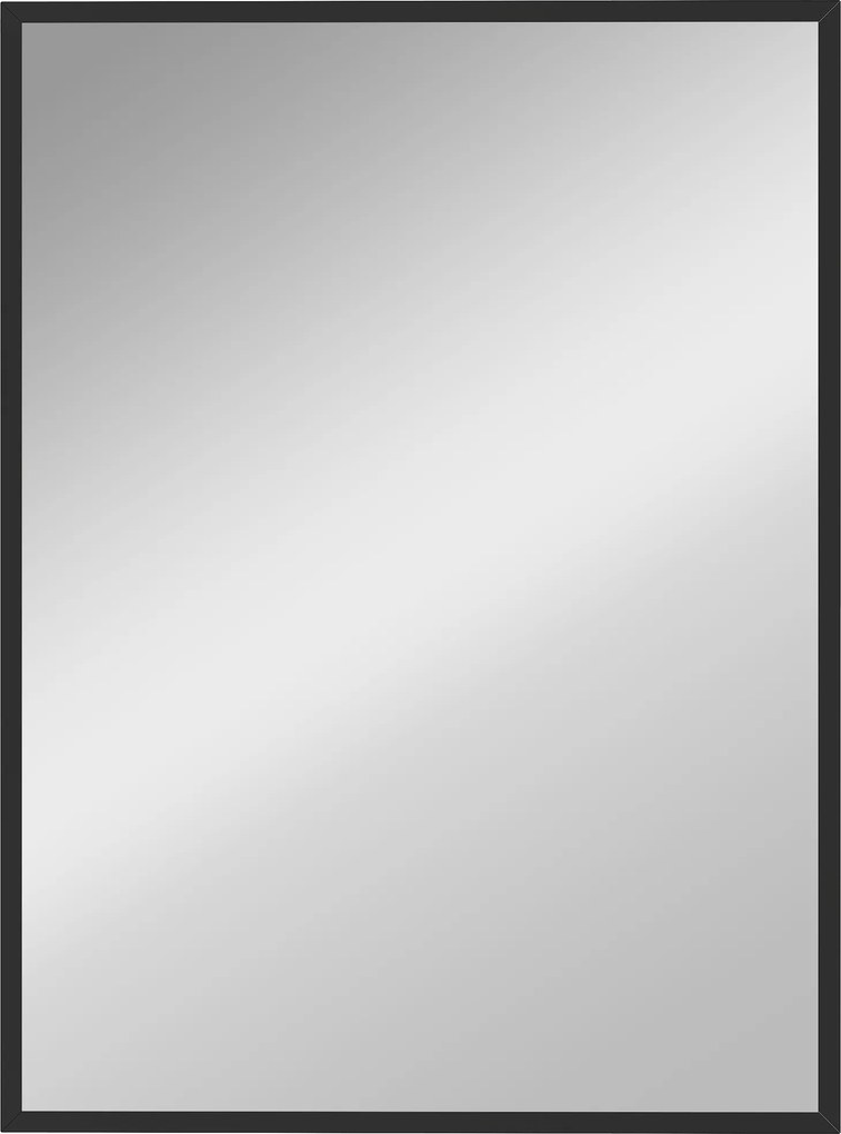 HOMCOM lustro ścienne prostokątne 76 x 101 cm, czarna drewniana rama, idealne do łazienki, salonu lub sypialni | Aosom PL