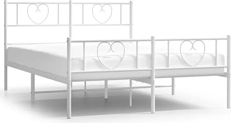 Białe metalowe łóżko małżeńskie 140x200 cm W0-N28