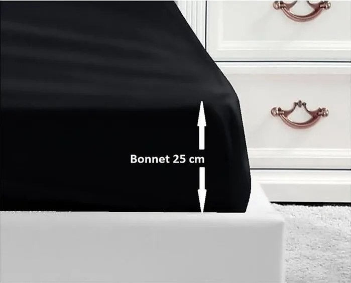 Poszewka na materac z 100% bawełny 180x200x25 cm - Czarny