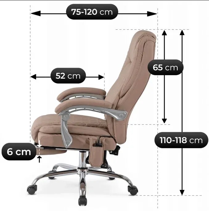 Beżowy masujący fotel obrotowy - Plix 3X