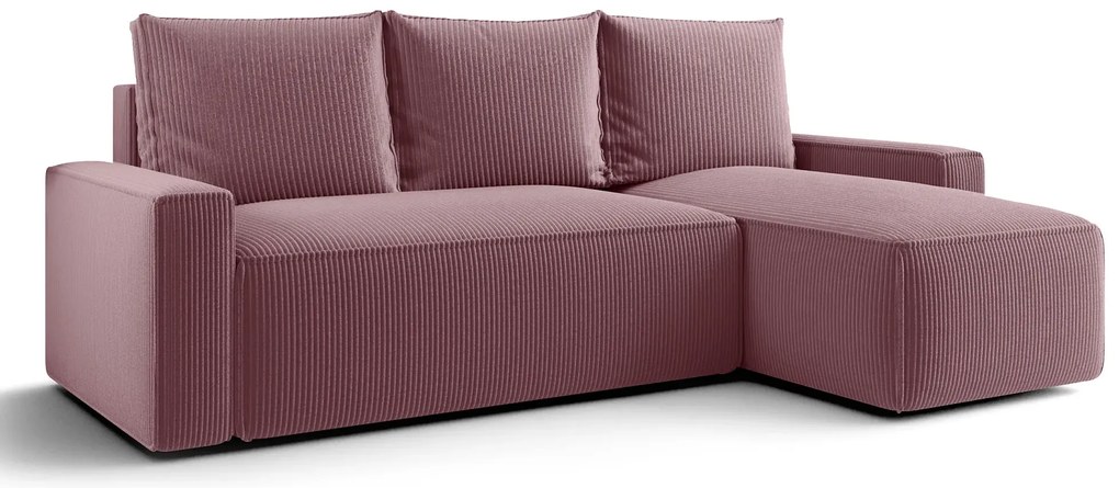 Różowy rozkładany narożnik w kształcie L P1-F68