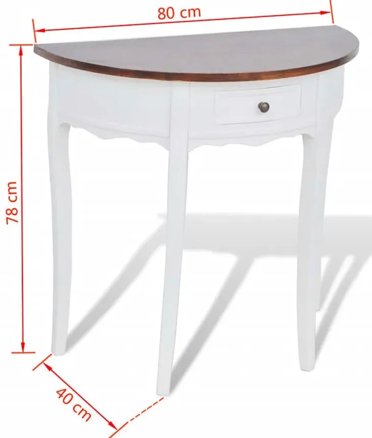 Stolik typu konsola z brązowym blatem A0-D35