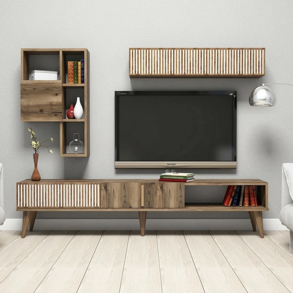 Ściana telewizyjna Milan Walnut