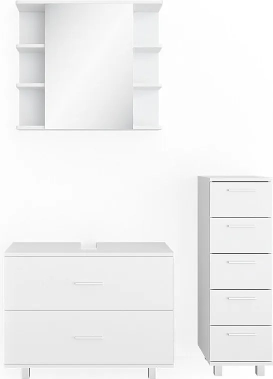 Zestaw mebli łazienkowych biały 80x33x60 ilias