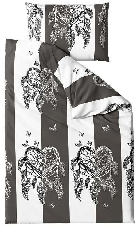 PrzytulneMieszkanie.pl PrzytulneMieszkanie.pl PrzytulneMieszkanie.pl Zestaw 2 szt. pościeli z mikropluszu TIRSO szaro-białe + prześcieradło z mikropluszu SOFT 180x200 cm białe, łóżko dwuosobowe