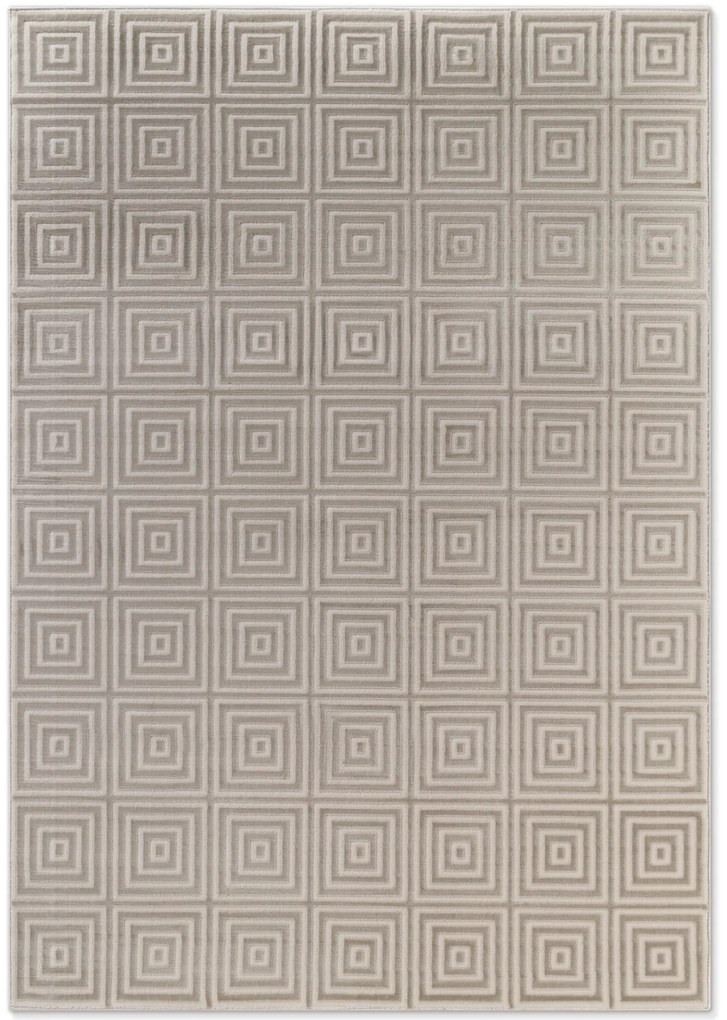 Dywan nowoczesny Perles Romby beżowo-białe 200 cm x 280 cm
