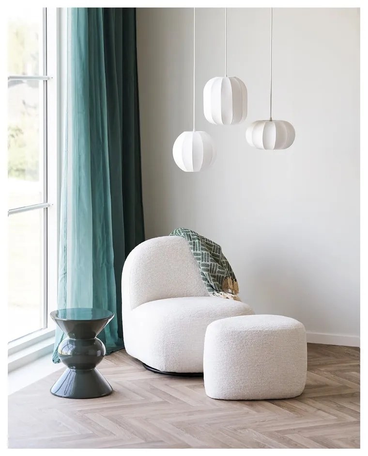 Biała lampa wisząca z tekstylnym kloszem ø 25 cm Coventry – House Nordic