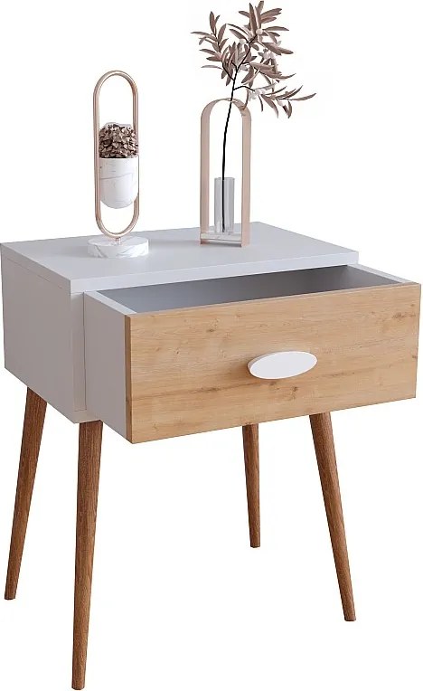 Drewniany stół boczny stolik nocny Singol L