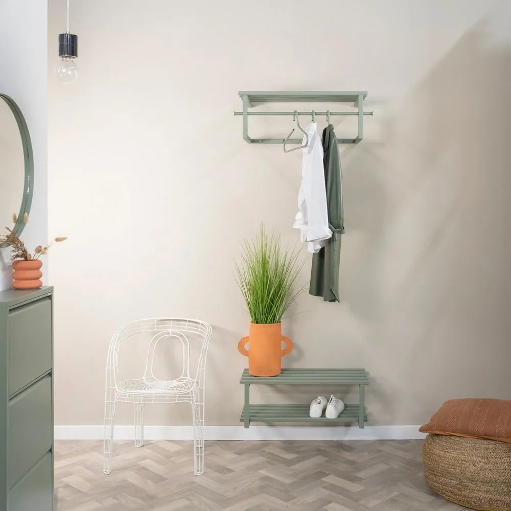 Szarozielona metalowa wisząca szafka na buty 71x26x34 cm Marco – Spinder Design