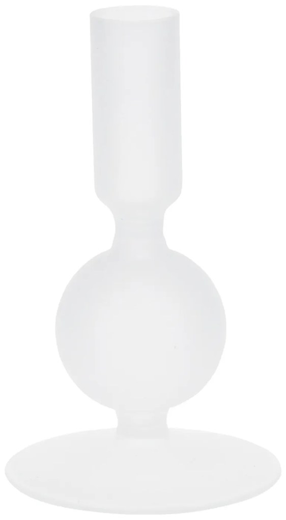 Szklany świecznik na nóżce, 14 cm